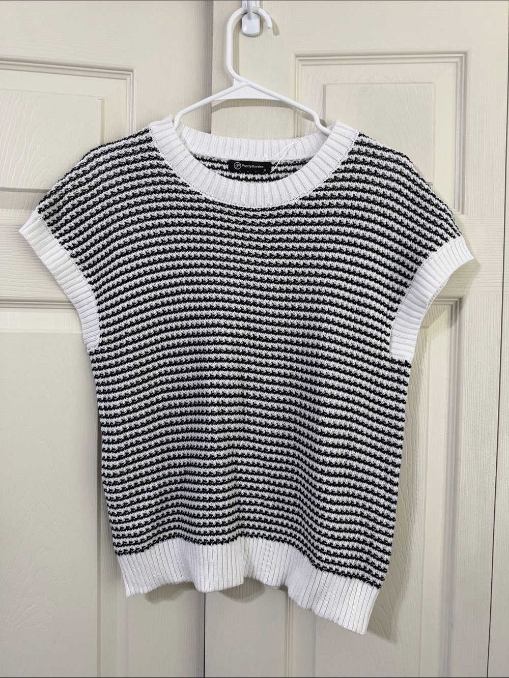 PrettyGarden women's casual knit hollow out pullover top sweater. #0303-A